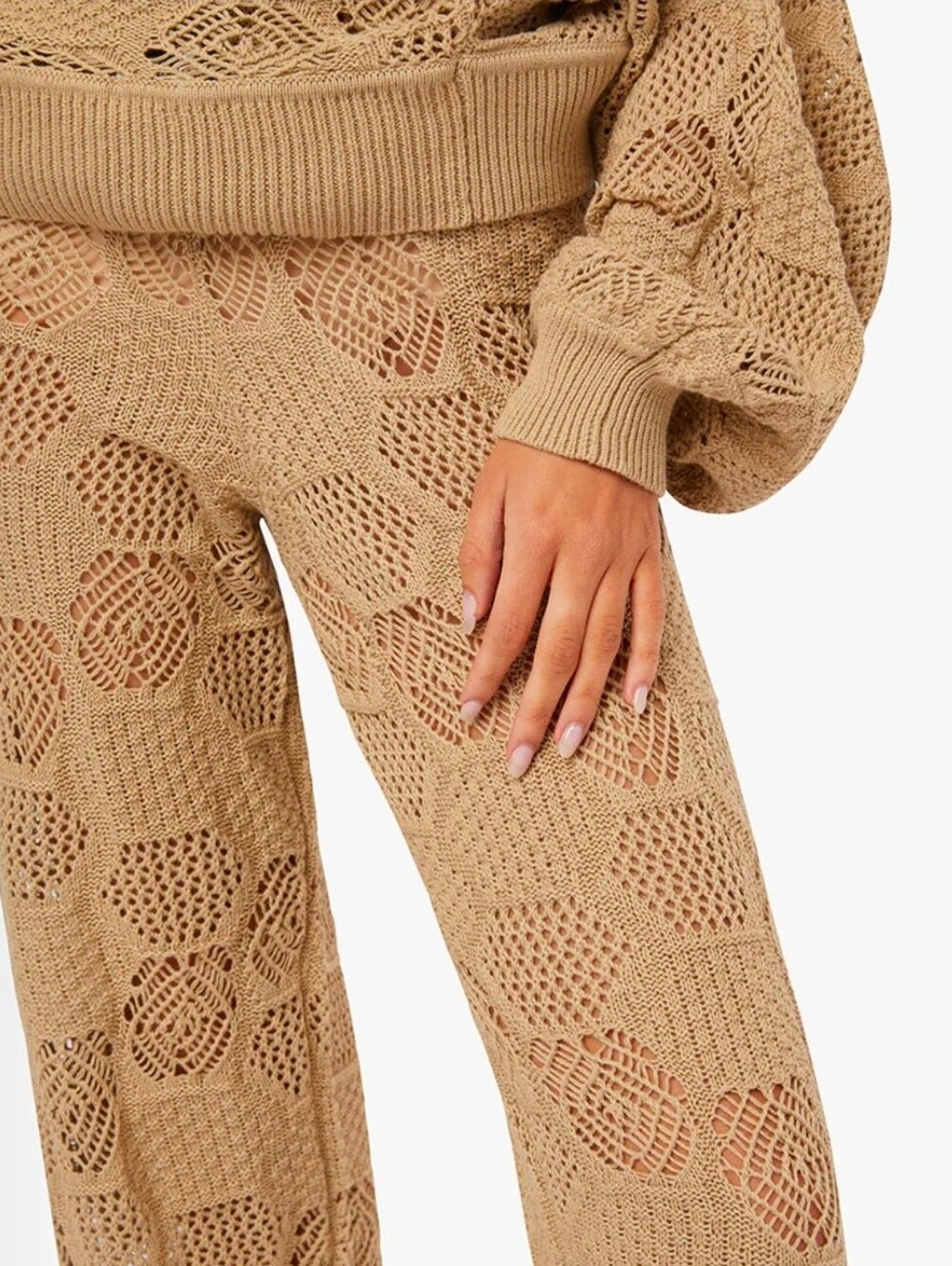 WeWoreWhat Geo Crochet Wide-Leg Pants - Picture 4 of 6
